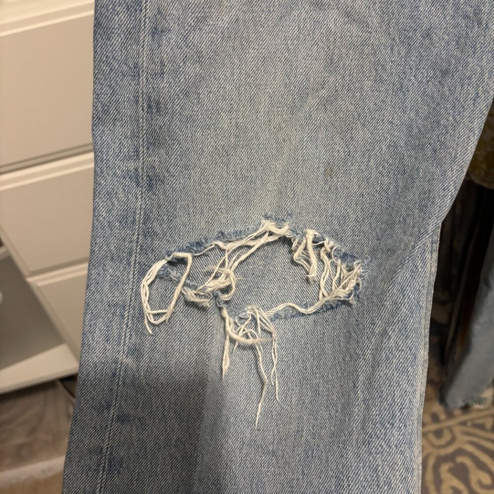 AGOLDE (Los Angelos) Straight Jeans in Light Wash Size 24 Distressed - Picture 10 of 14